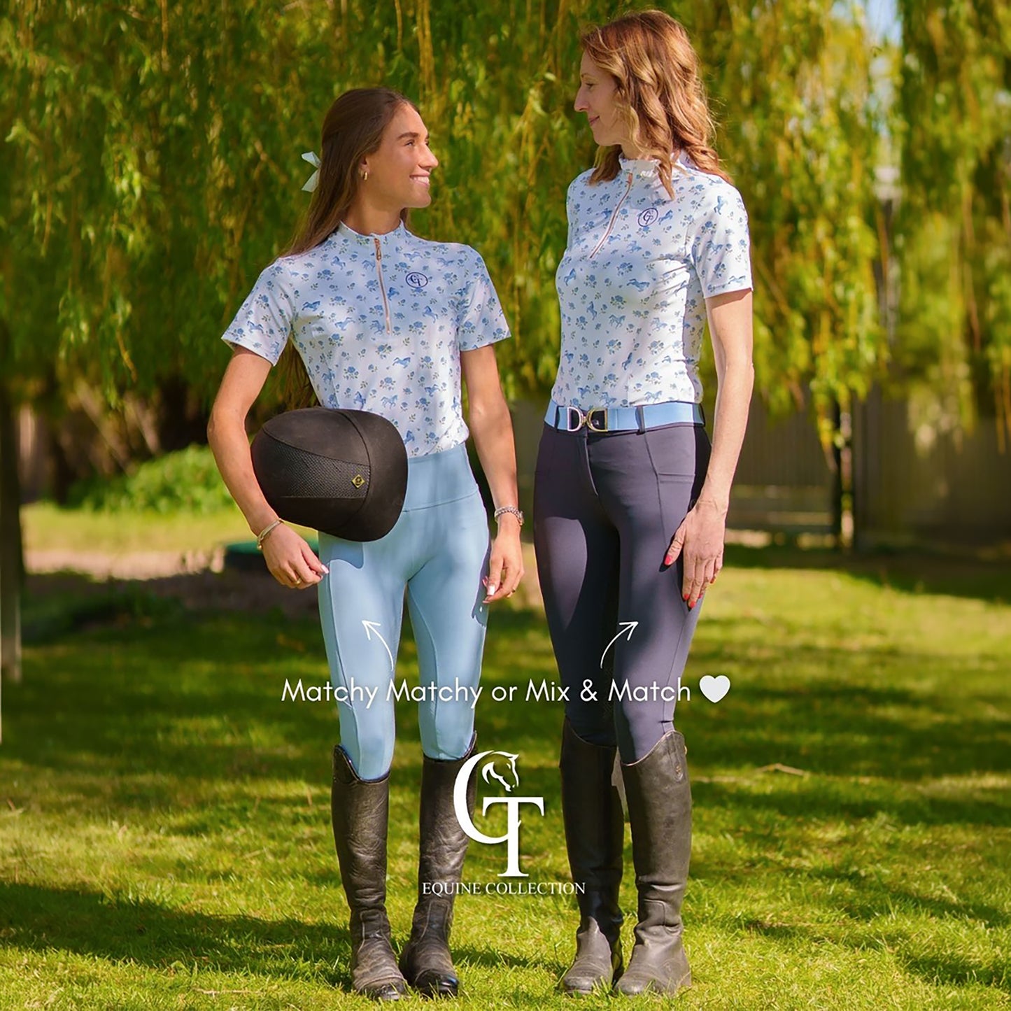 
                  
                    Petals & Ponies Print Base Layer-Blue
                  
                