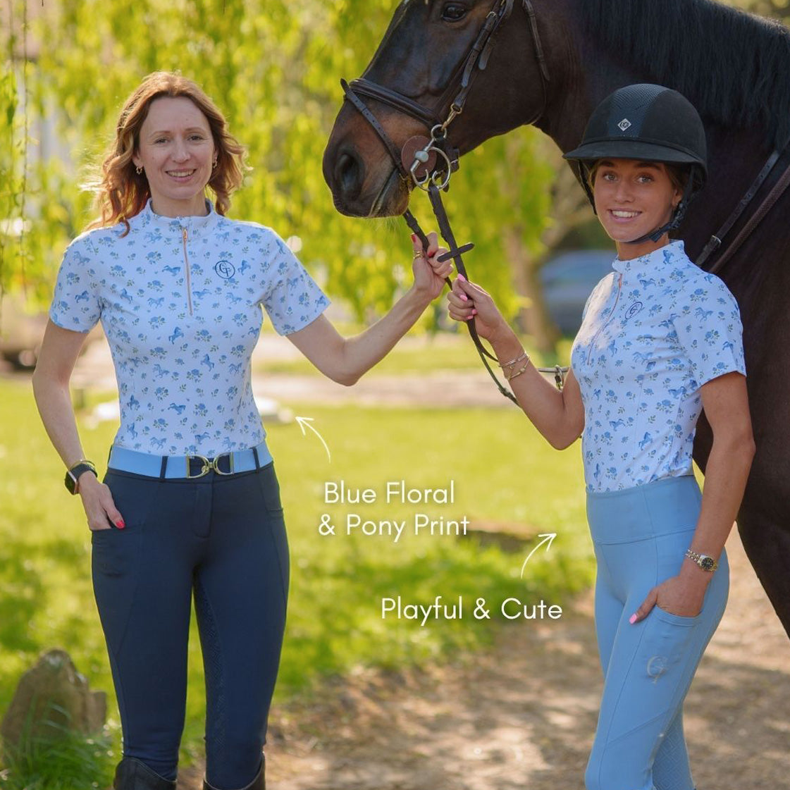 
                  
                    Petals & Ponies Print Base Layer-Blue
                  
                