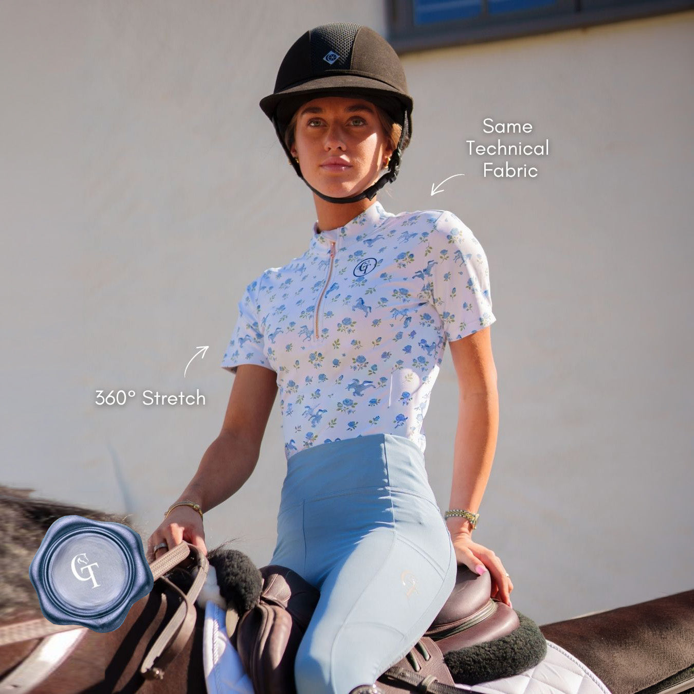 
                  
                    Petals & Ponies Print Base Layer-Blue
                  
                