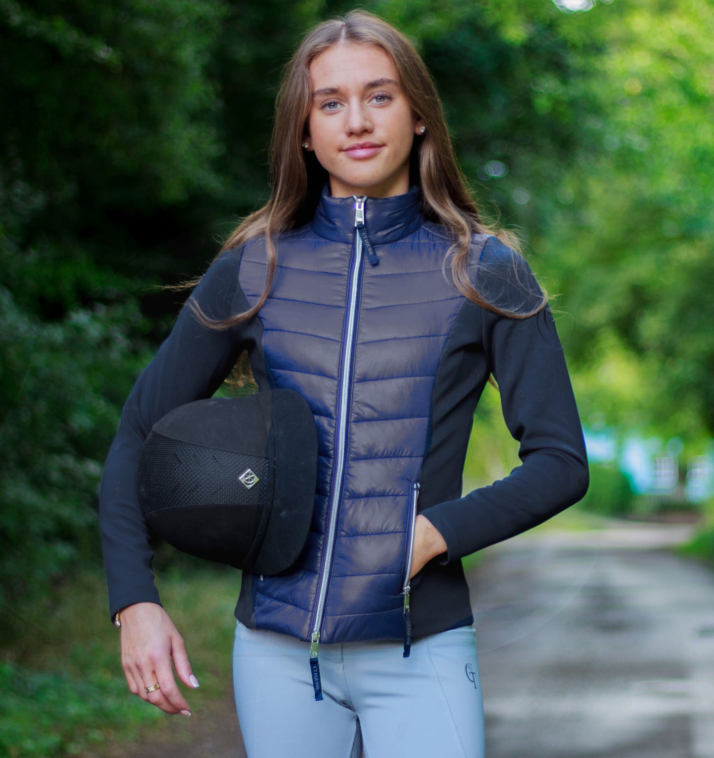 
                  
                    Quilted Hybrid Equine Jacket-  Navy
                  
                