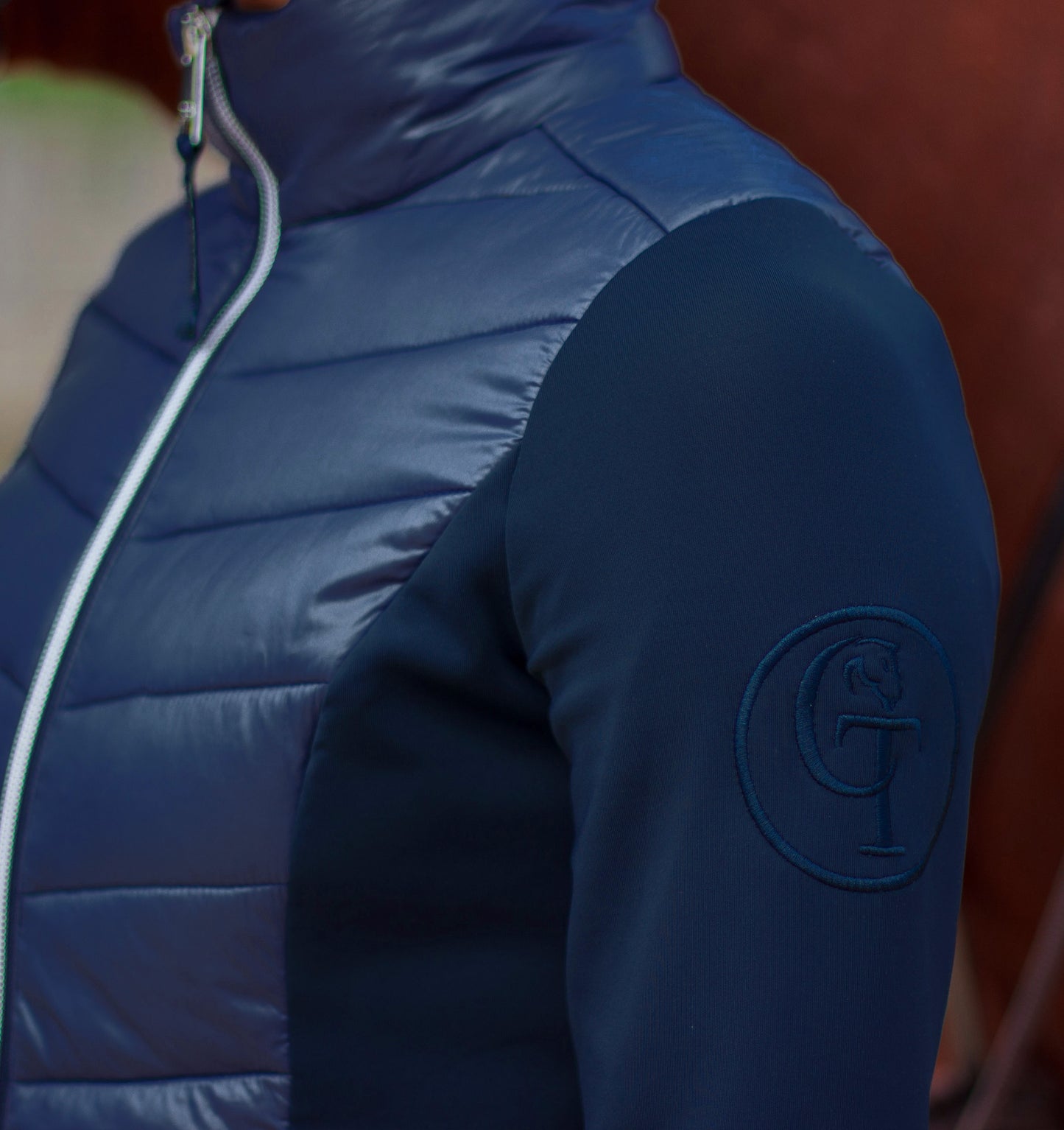 
                  
                    Quilted Hybrid Equine Jacket-  Navy
                  
                