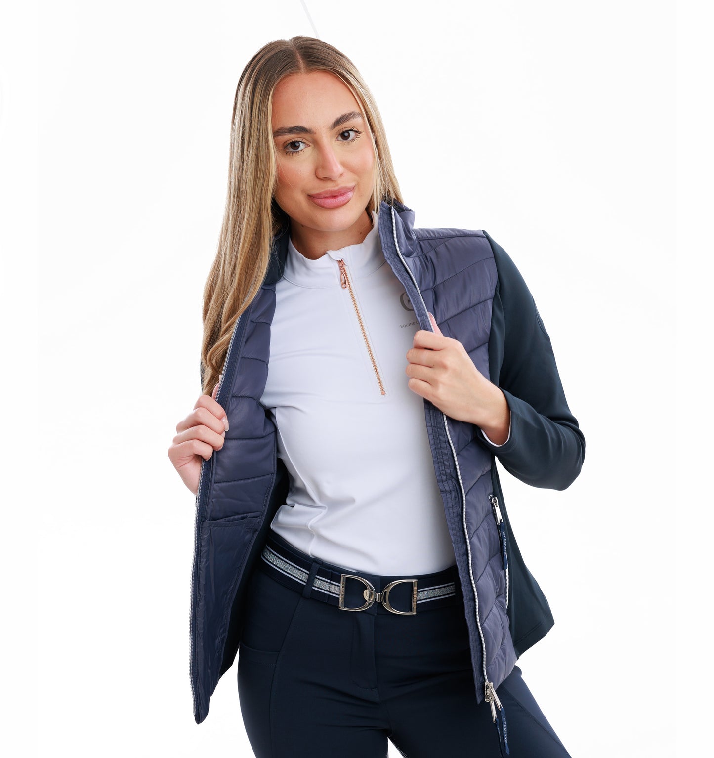 
                  
                    Quilted Hybrid Equine Jacket-  Navy
                  
                