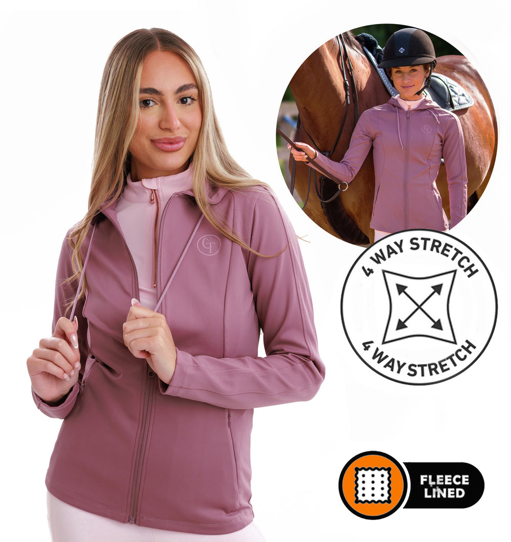 Sculpture fleece lined Zip Up  - Blush Rose
