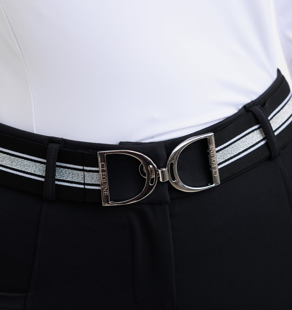 Stirrup Belt adjustable - Glitter Black Stripe