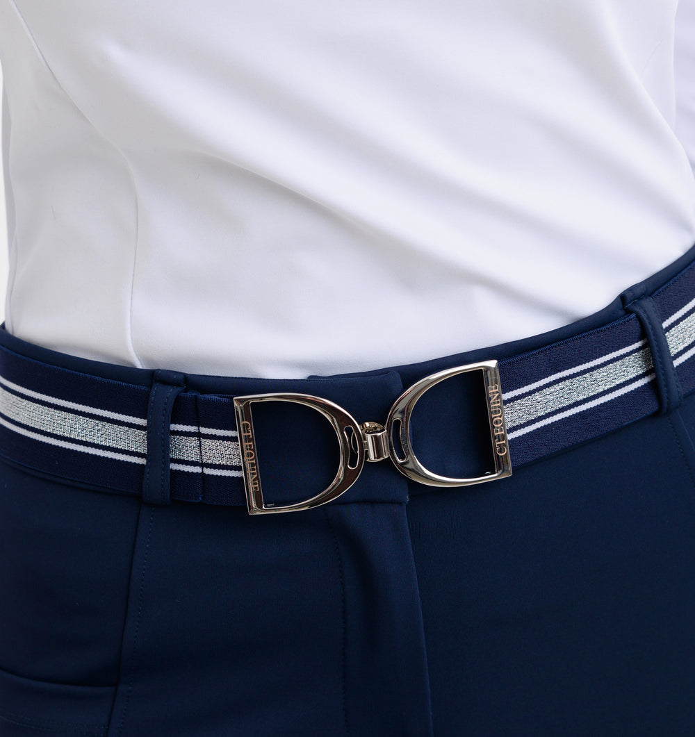 Stirrup Belt adjustable - Glitter Navy Stripe