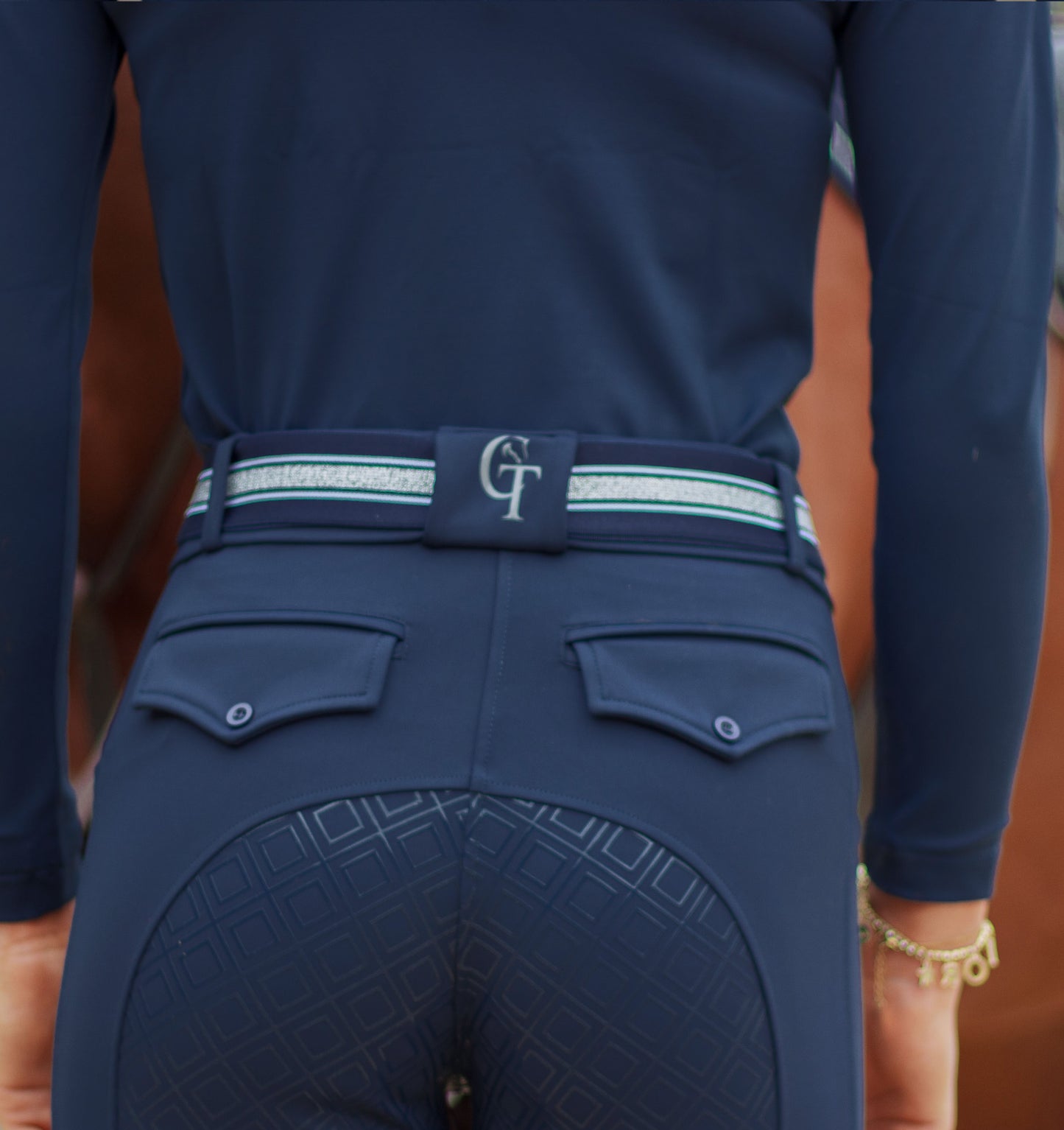 
                  
                    Stirrup Belt adjustable - Glitter Navy Stripe
                  
                