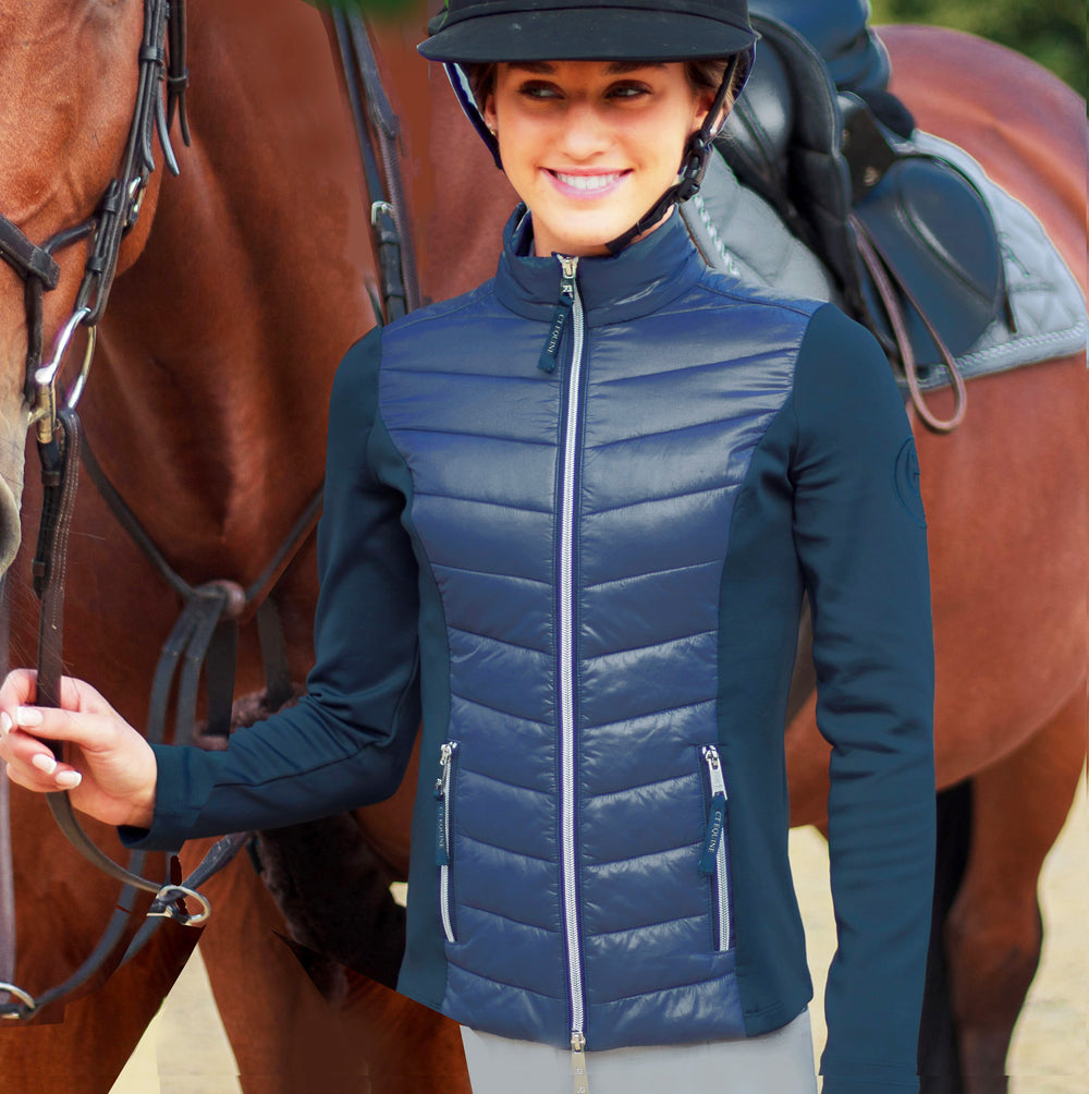 Quilted Hybrid Equine Jacket-  Navy