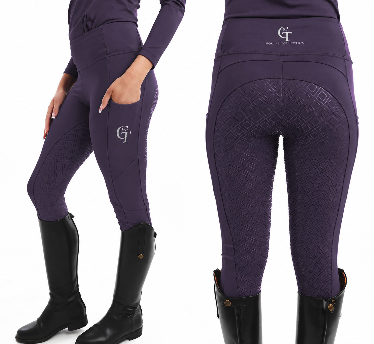 
                  
                    Horse Riding Leggings Full Seat- Grape
                  
                