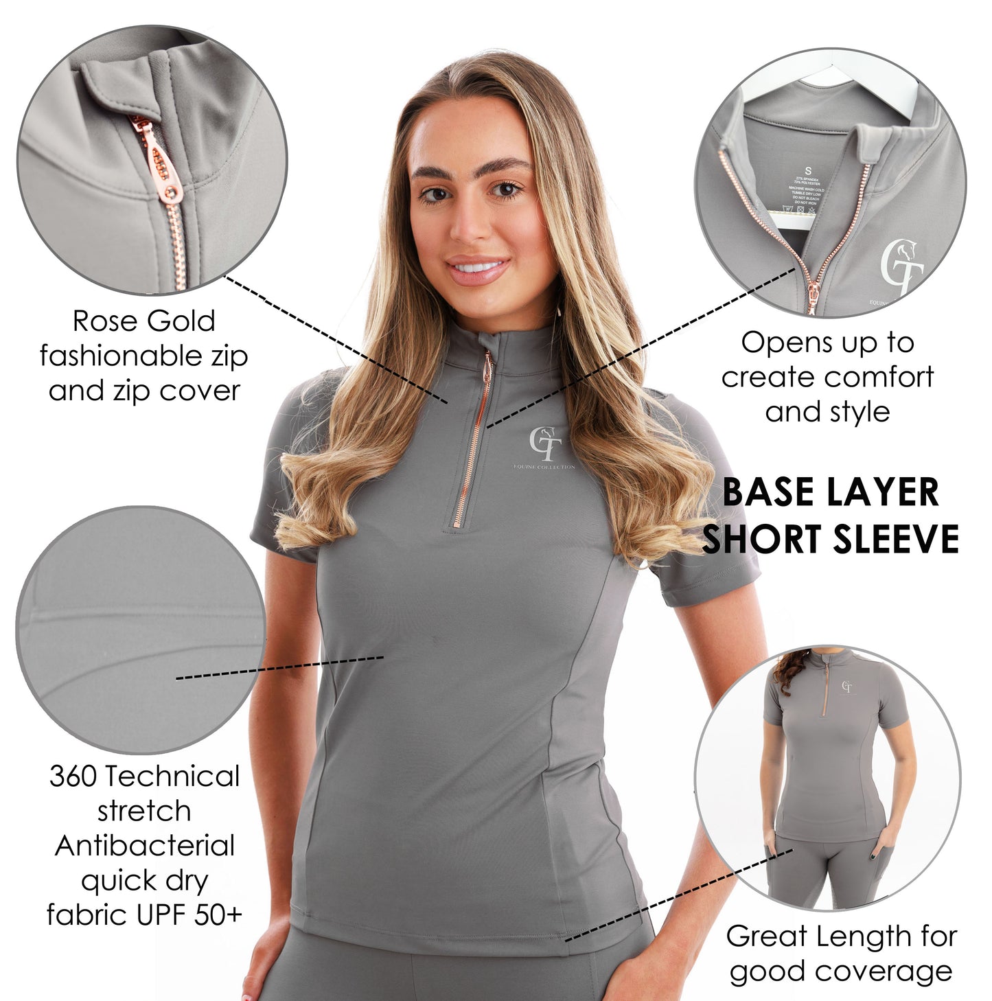Grey Riding Base Layer Grey Horse Riding Base Layer | CT Equine Collection | CT Equine Collection
