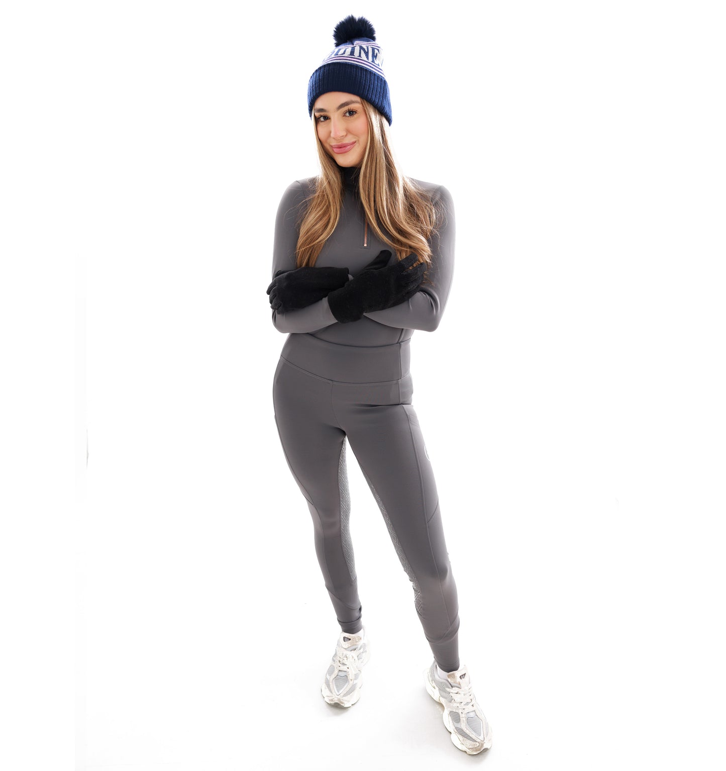 Grey Riding Base Layer Equine Fleece Lined Base Layer - Navy CT Equine Collection | CT Equine ...