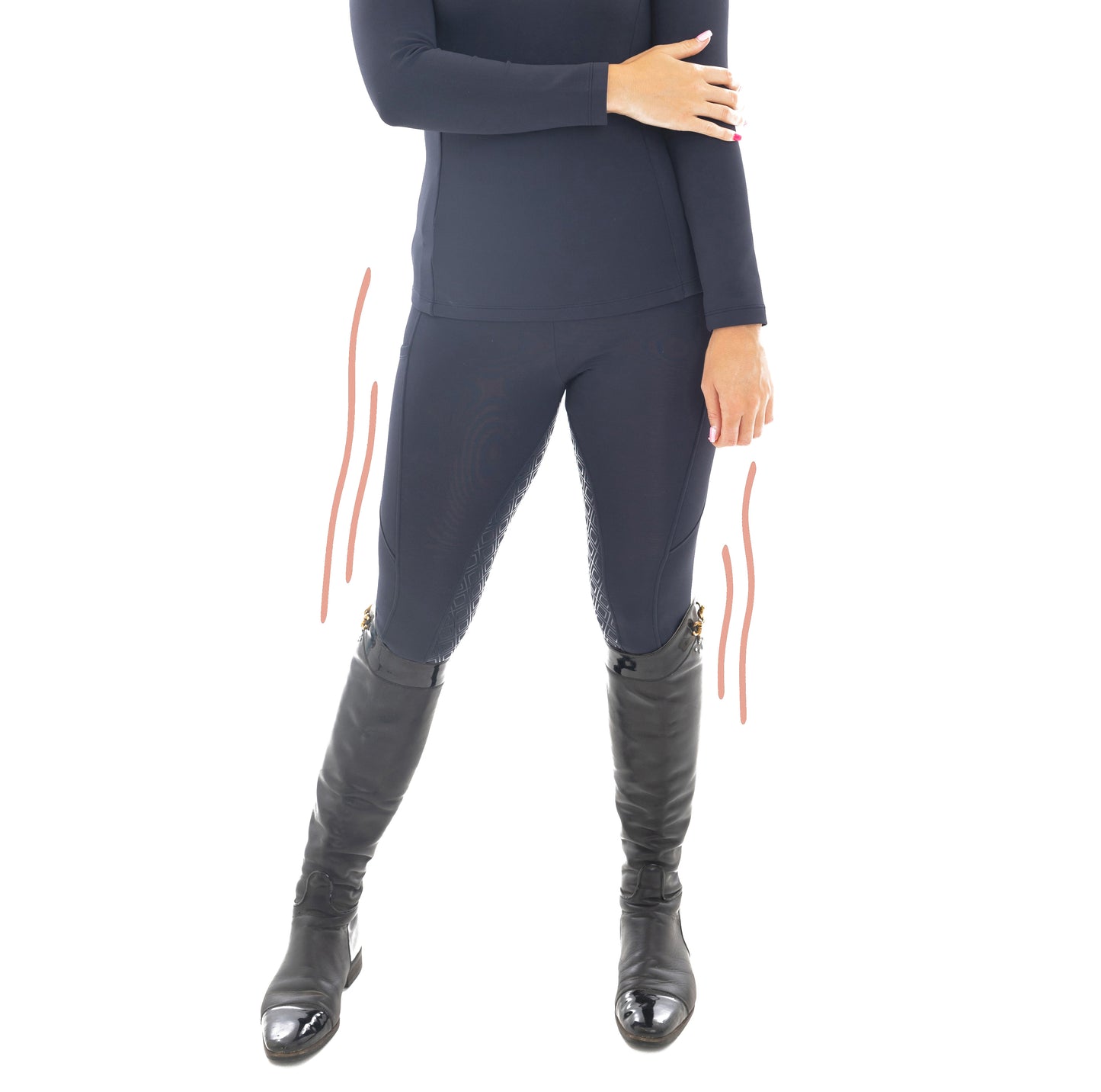
                  
                    Young Rider - Fleece Lined Winter Riding Leggings - Navy
                  
                