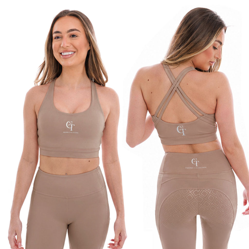 Sports Bra Cross Strap - Latte | CT Equine Collection