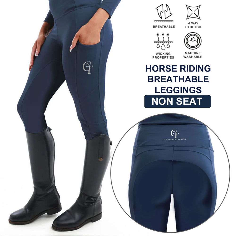 Horse Riding Leggings NON Seat - Navy