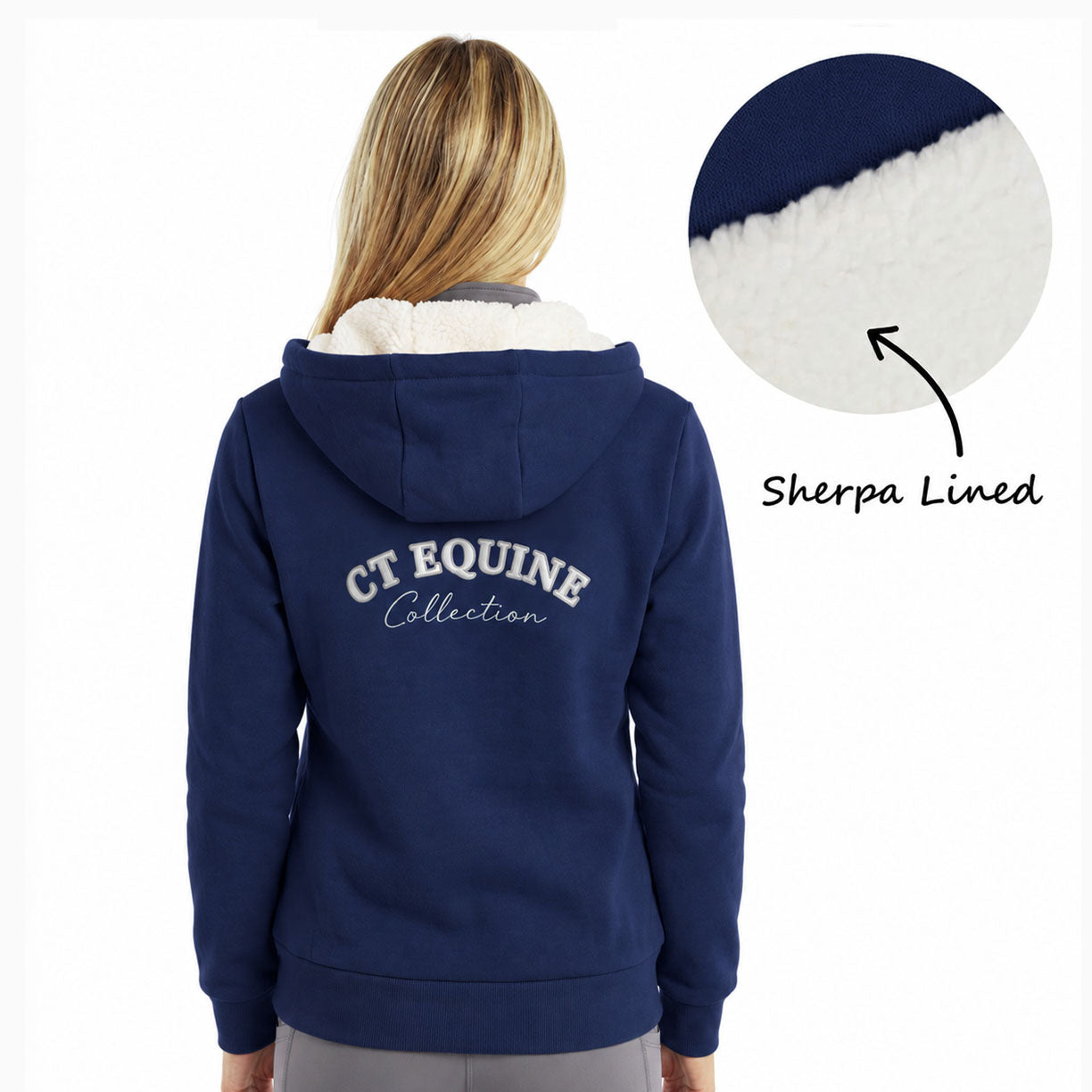 
                  
                    Sherpa Lined Hoodie Zip up- Navy
                  
                