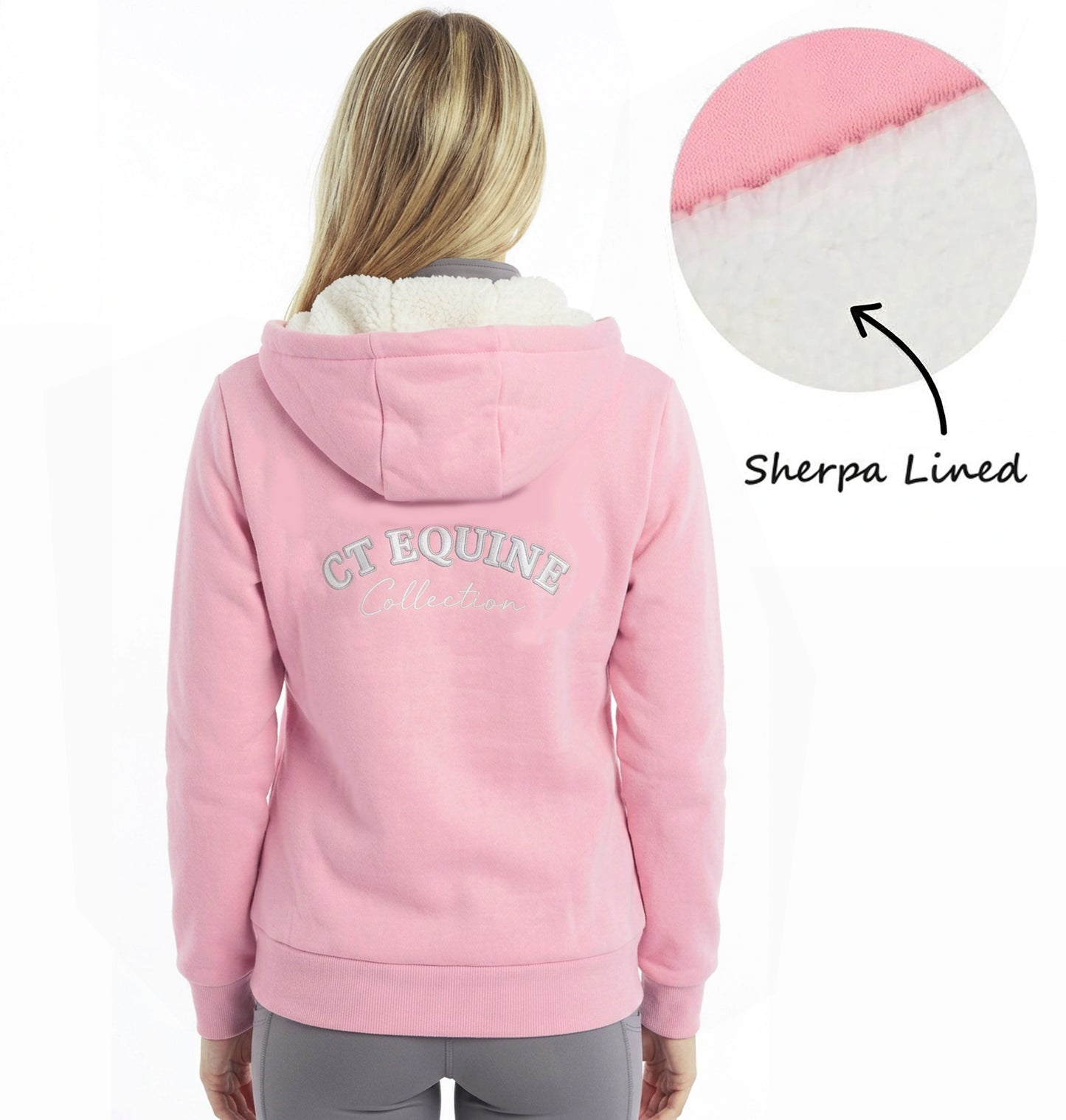 
                  
                    Sherpa Lined Hoodie Zip Up-BubbleGum Pink
                  
                