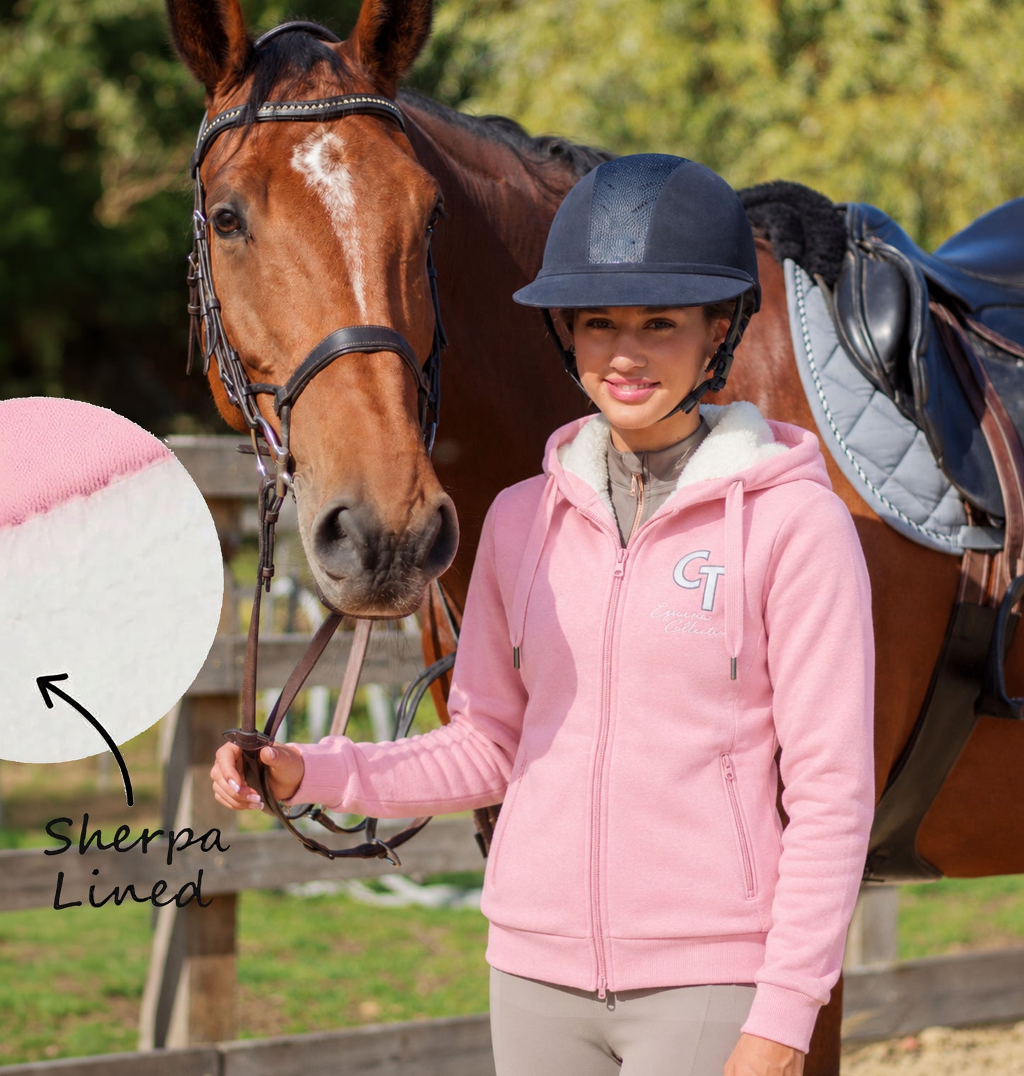
                  
                    Sherpa Lined Hoodie Zip Up-BubbleGum Pink
                  
                