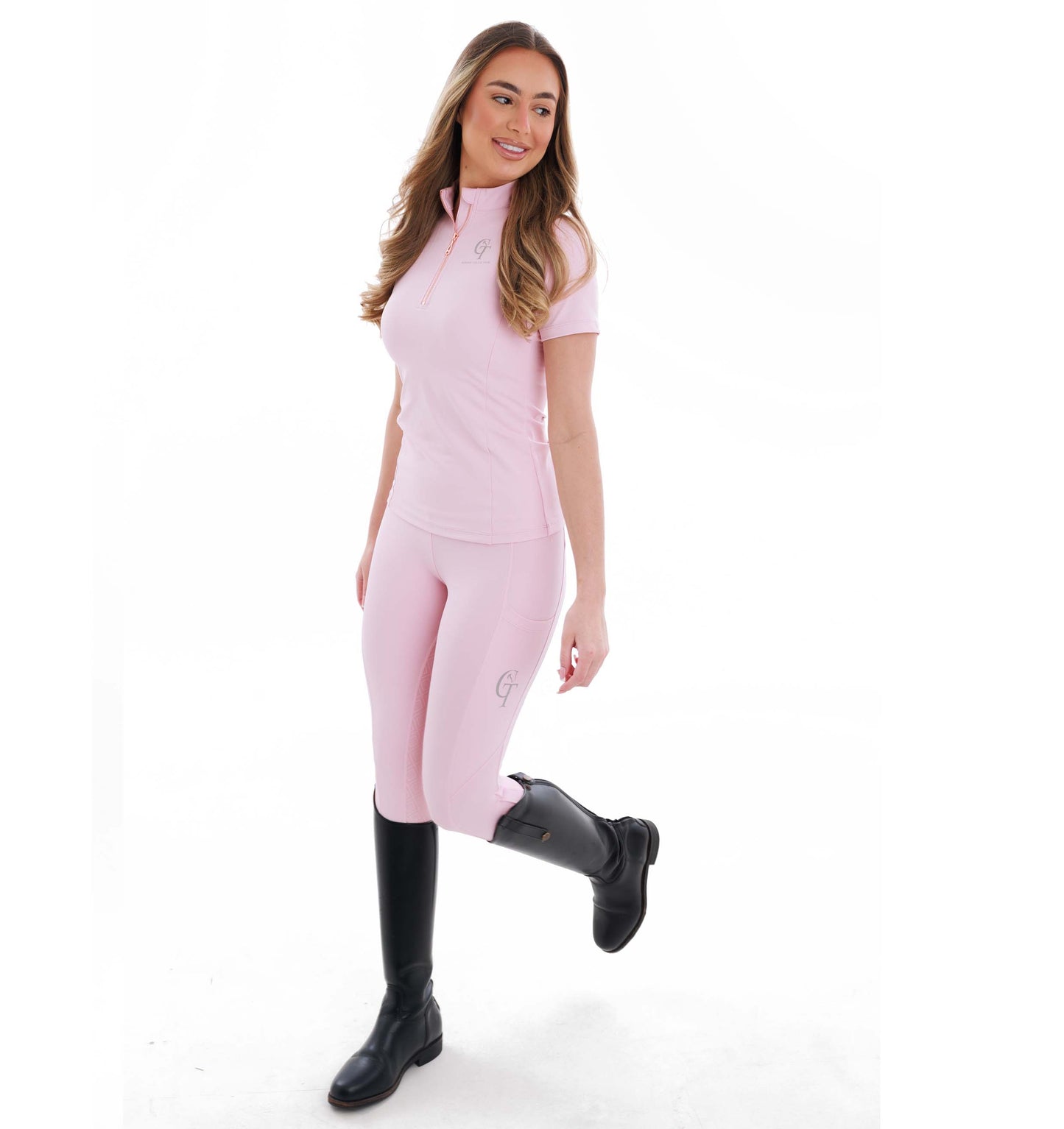 Person Riding Base Pink Horse Riding Base Layer | Short Sleeve | CT Equine Collection | CT ...