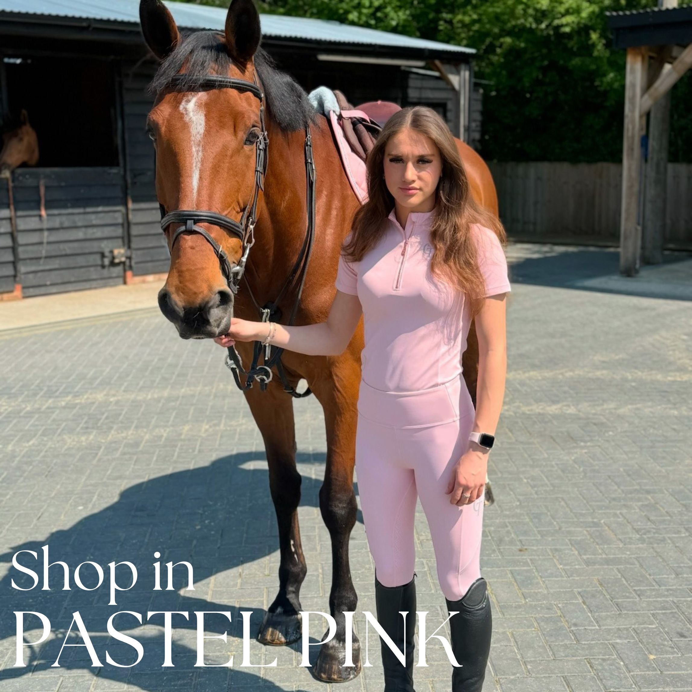 Pink Horse Riding Base Layer | Short Sleeve | CT Equine Collection