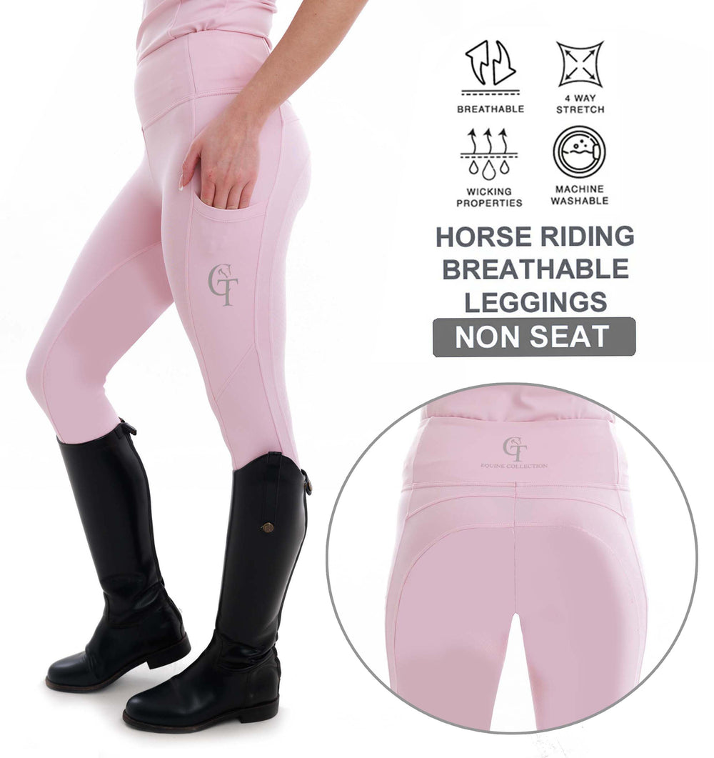 Horse Riding Leggings NON Seat -Pastel Pink