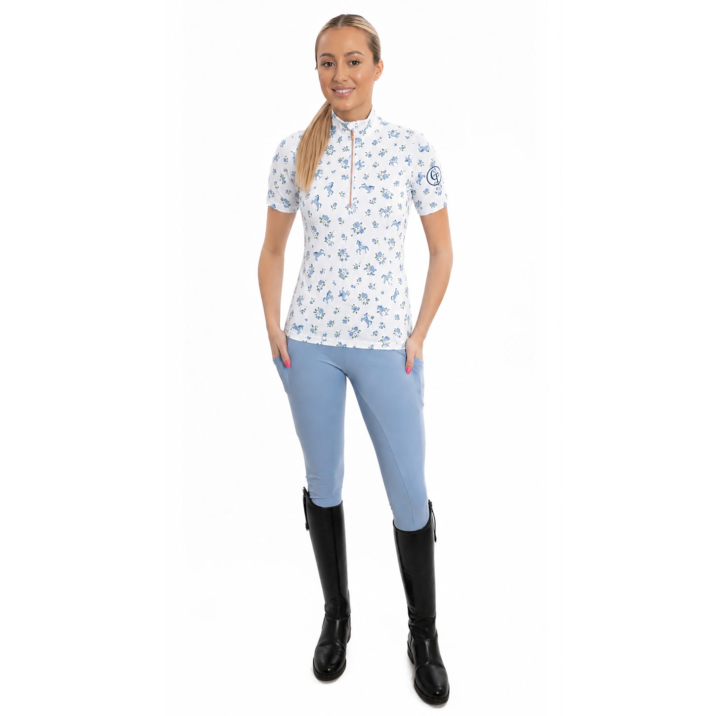 
                  
                    Petals & Ponies Print Base Layer-Blue
                  
                