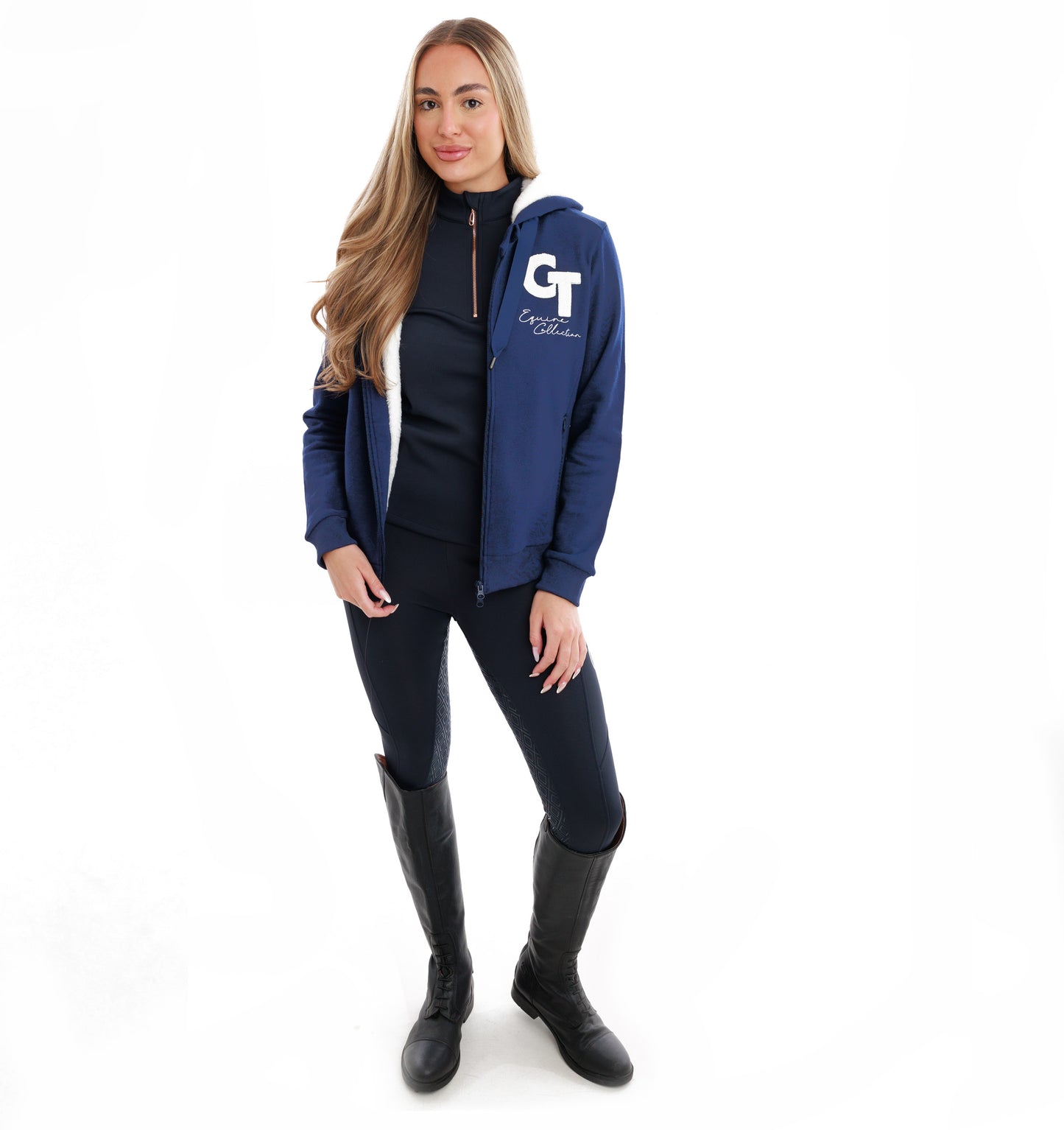 
                  
                    Sherpa Lined Hoodie Zip up- Navy
                  
                