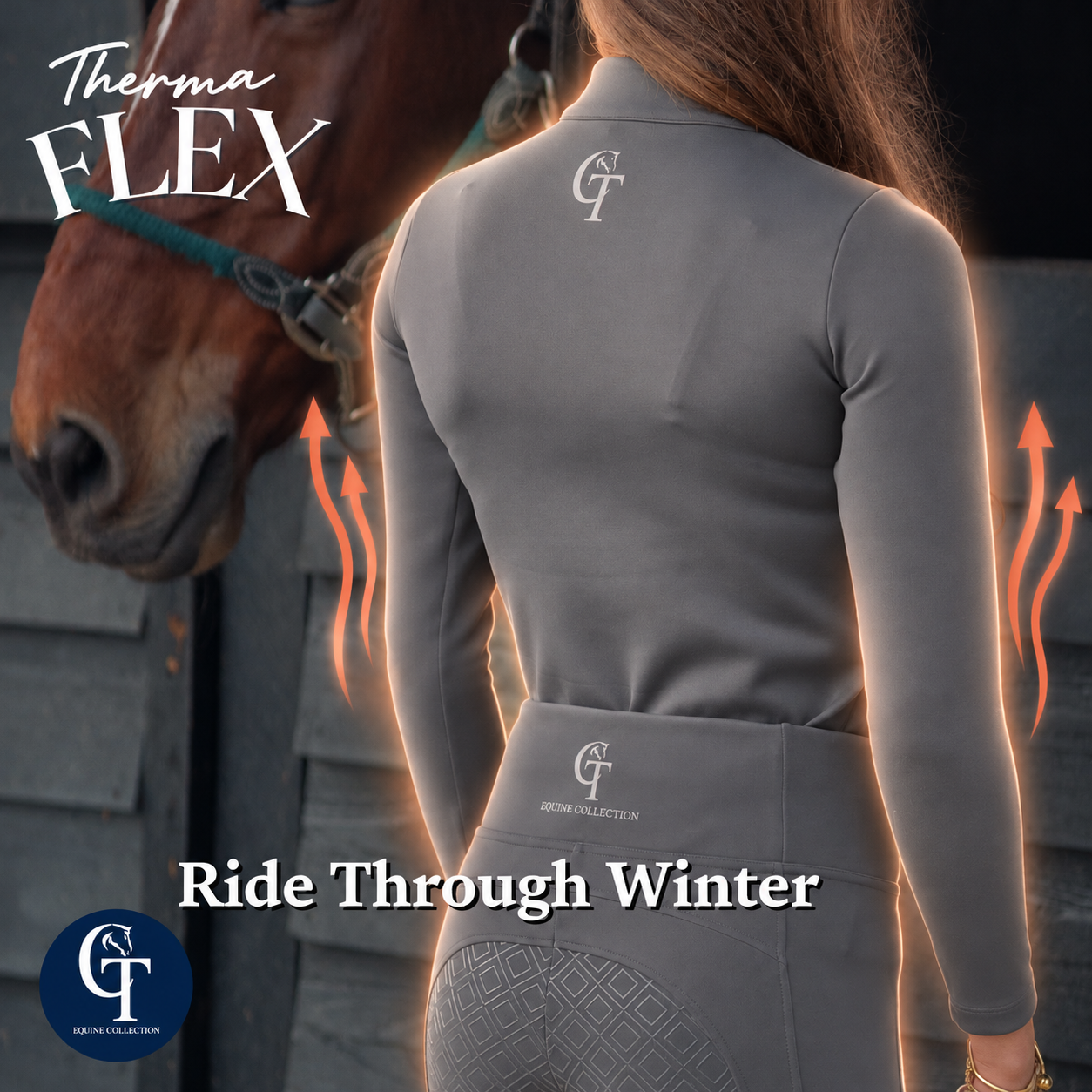 
                  
                    Young Rider Winter Thermal Horse Riding Base Layer-Grey
                  
                