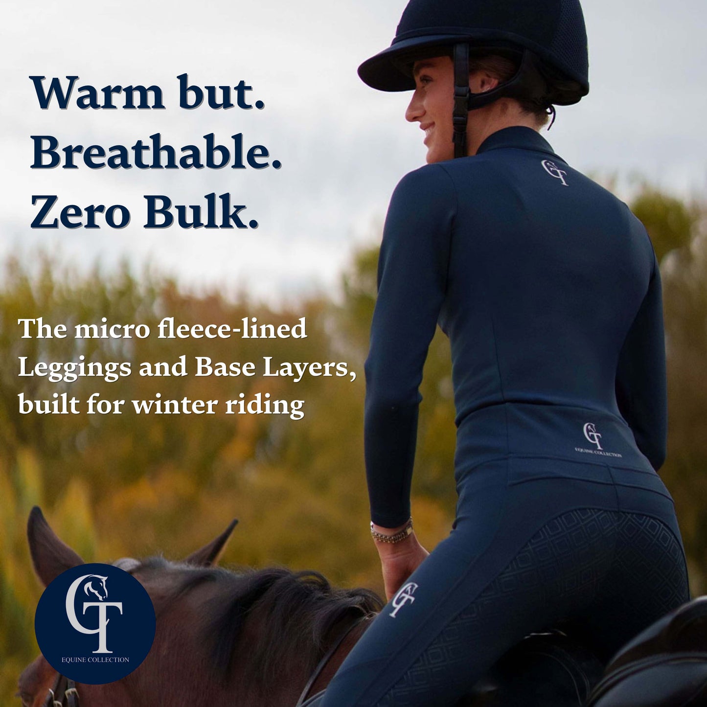 
                  
                    Young Rider / Winter Thermal Horse Riding Base Layer - Navy
                  
                
