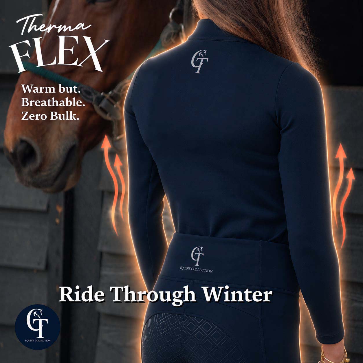 
                  
                    Young Rider - Winter Thermal Riding Leggings - Navy
                  
                