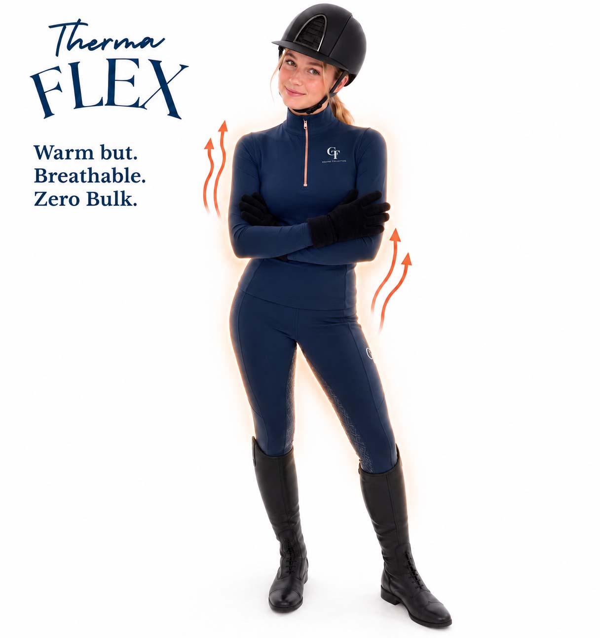 
                  
                    Young Rider / Winter Thermal Horse Riding Base Layer - Navy
                  
                