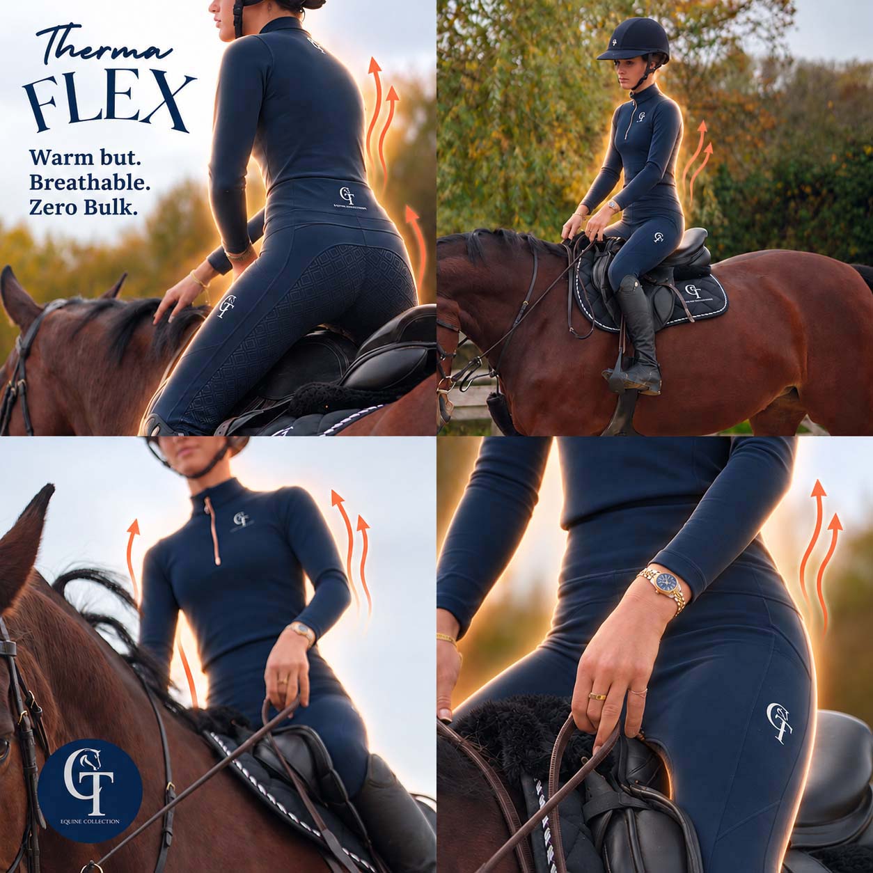 
                  
                    Young Rider / Winter Thermal Horse Riding Base Layer - Navy
                  
                