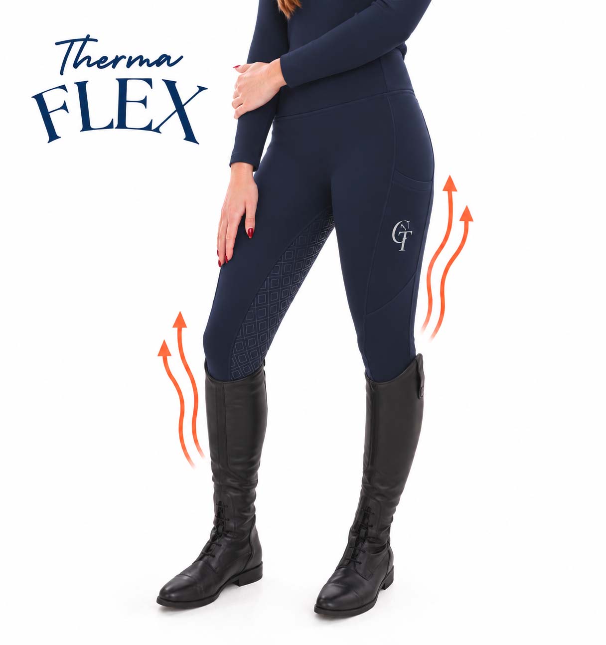 
                  
                    Young Rider - Winter Thermal Riding Leggings - Navy
                  
                