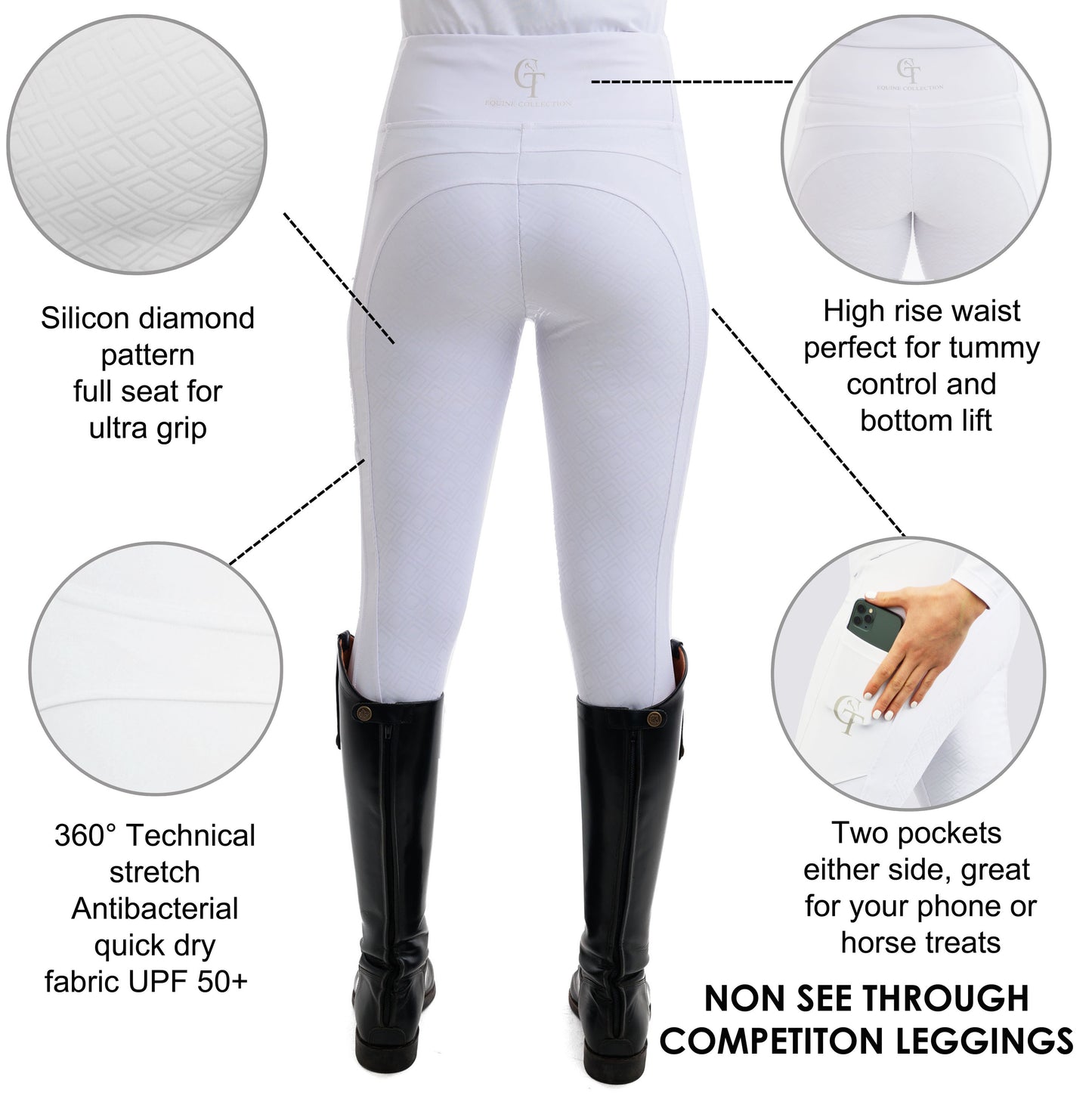 
                  
                    Horse Riding Leggings Competition Full Seat-White
                  
                