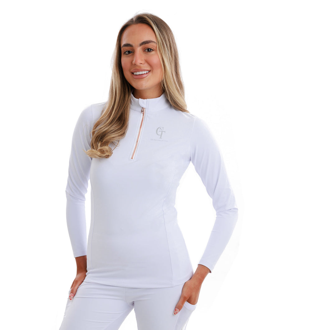 Horse Riding Base Layer Long Sleeve Competition-White