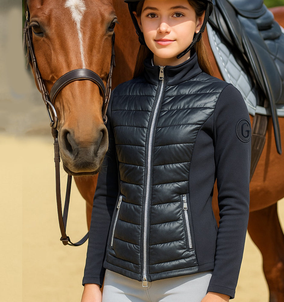 
                  
                    Young Rider Quilted Hybrid Jacket- Black
                  
                