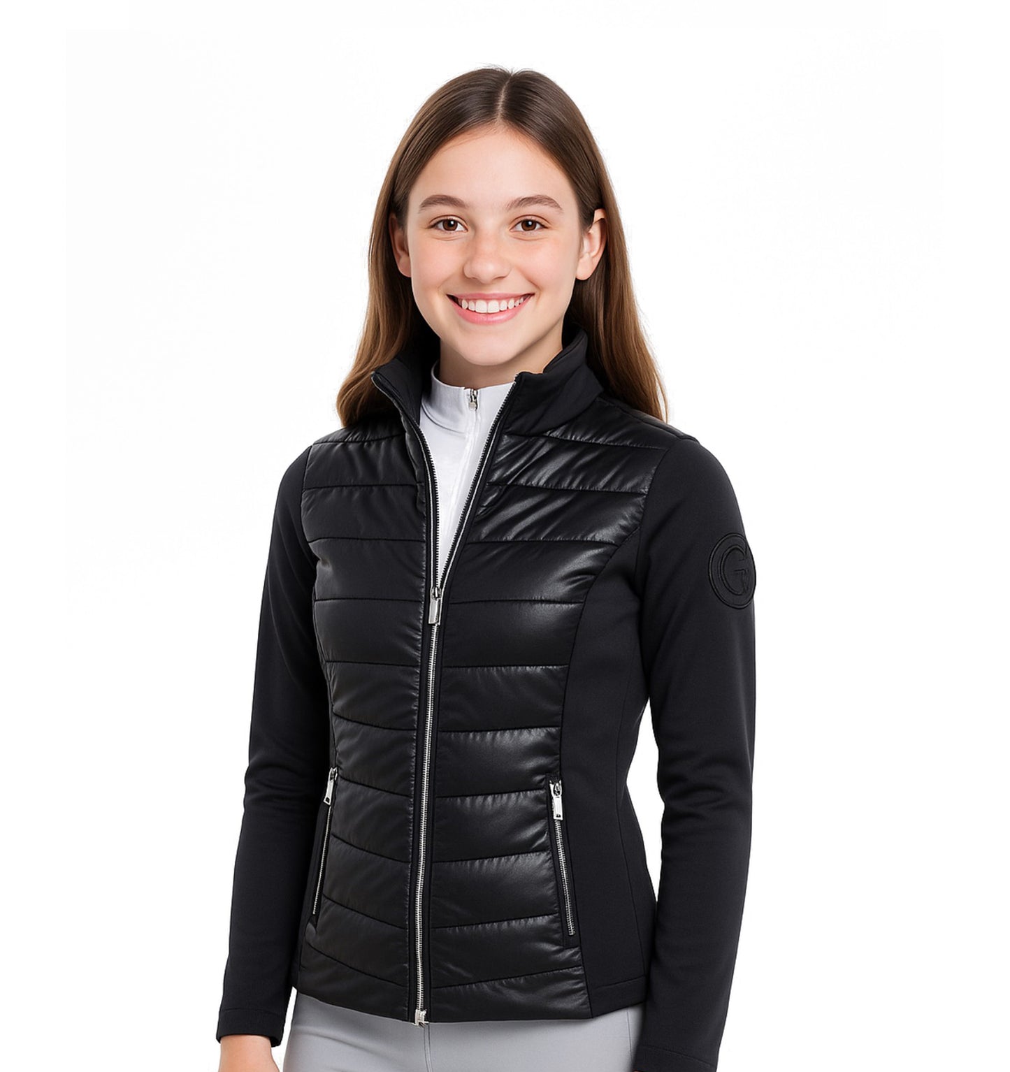 
                  
                    Young Rider Quilted Hybrid Jacket- Black
                  
                