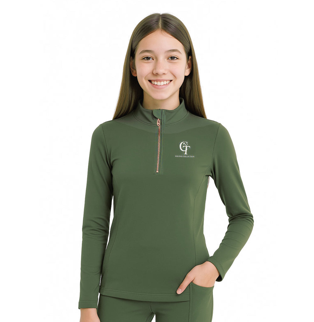 Young Rider Base Layer Long Sleeve-Khaki