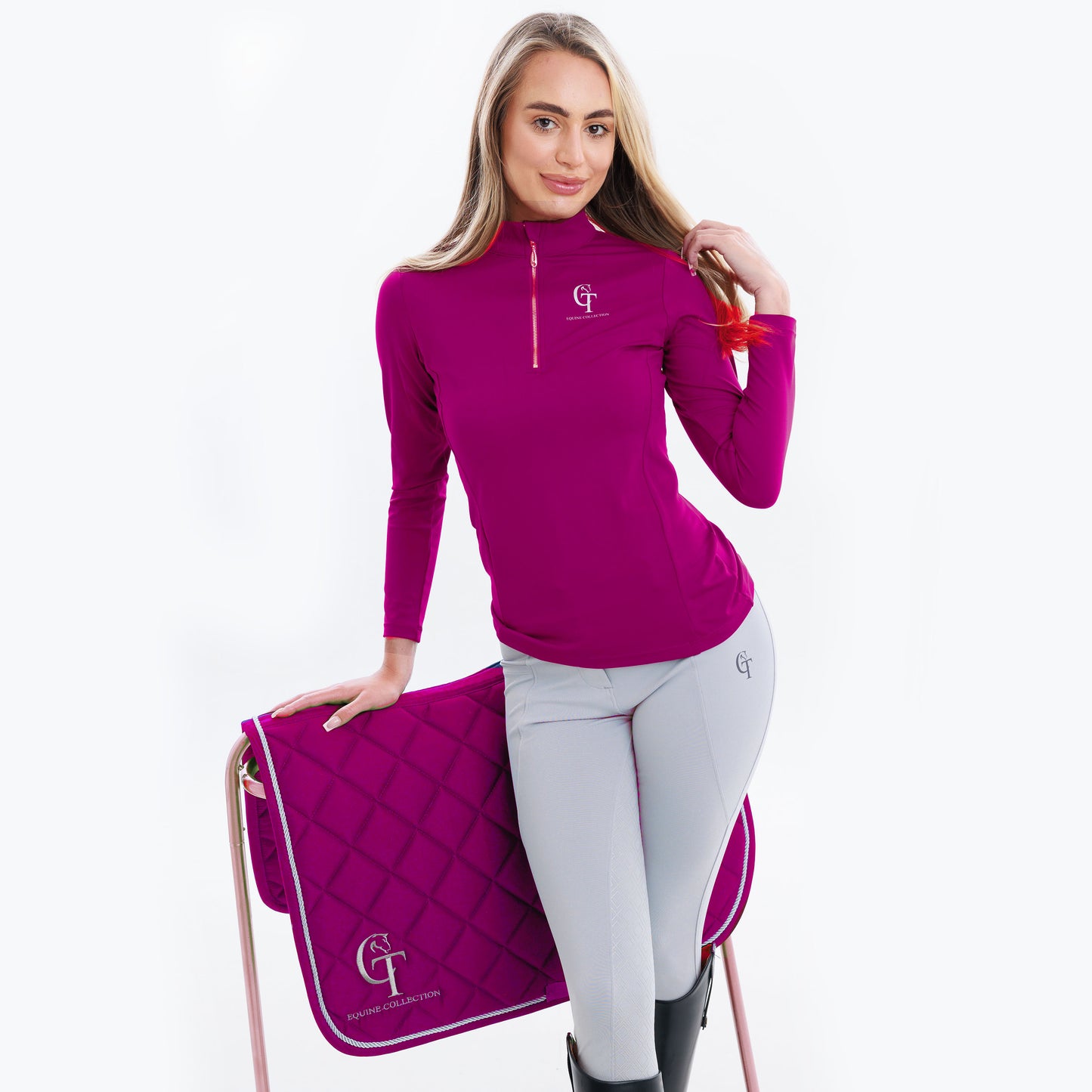 
                  
                    Hot Pink Saddle Pad 
saddle pad, horse saddle pad, large saddle pad, 13.2h to 16h size, cotton saddle pad, affordable saddle pad, numnah, sweat wicking saddle pad, equestrian saddle pad, ct equine saddle pad, equine saddle pad, Hot Pink saddle pad, saddle pad in Hot Pink
                  
                