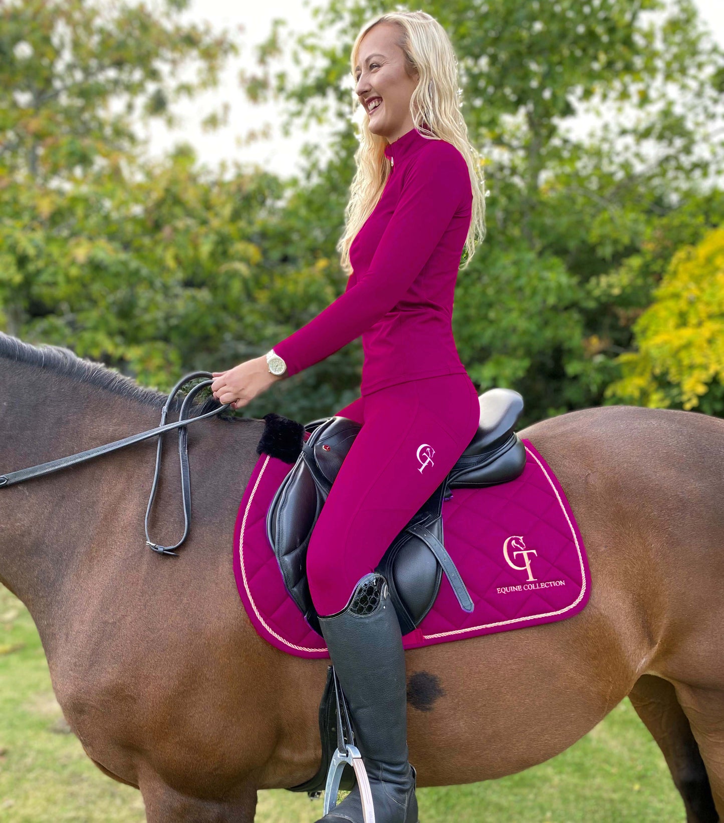 
                  
                    Hot Pink Saddle Pad 
saddle pad, horse saddle pad, large saddle pad, 13.2h to 16h size, cotton saddle pad, affordable saddle pad, numnah, sweat wicking saddle pad, equestrian saddle pad, ct equine saddle pad, equine saddle pad, Hot Pink saddle pad, saddle pad in Hot Pink
                  
                