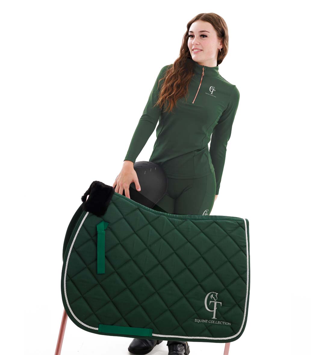 
                  
                    Forest Green Saddle Pad 
saddle pad, horse saddle pad, large saddle pad, 13.2h to 16h size, cotton saddle pad, affordable saddle pad, numnah, sweat wicking saddle pad, equestrian saddle pad, ct equine saddle pad, equine saddle pad, Forest Green saddle pad, saddle pad in Forest Green
                  
                