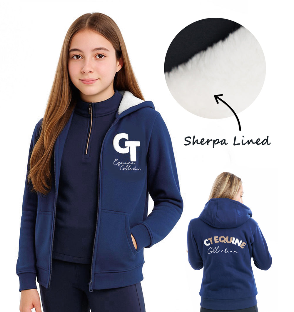 Young Rider - Sherpa Lined Hoodie -Navy