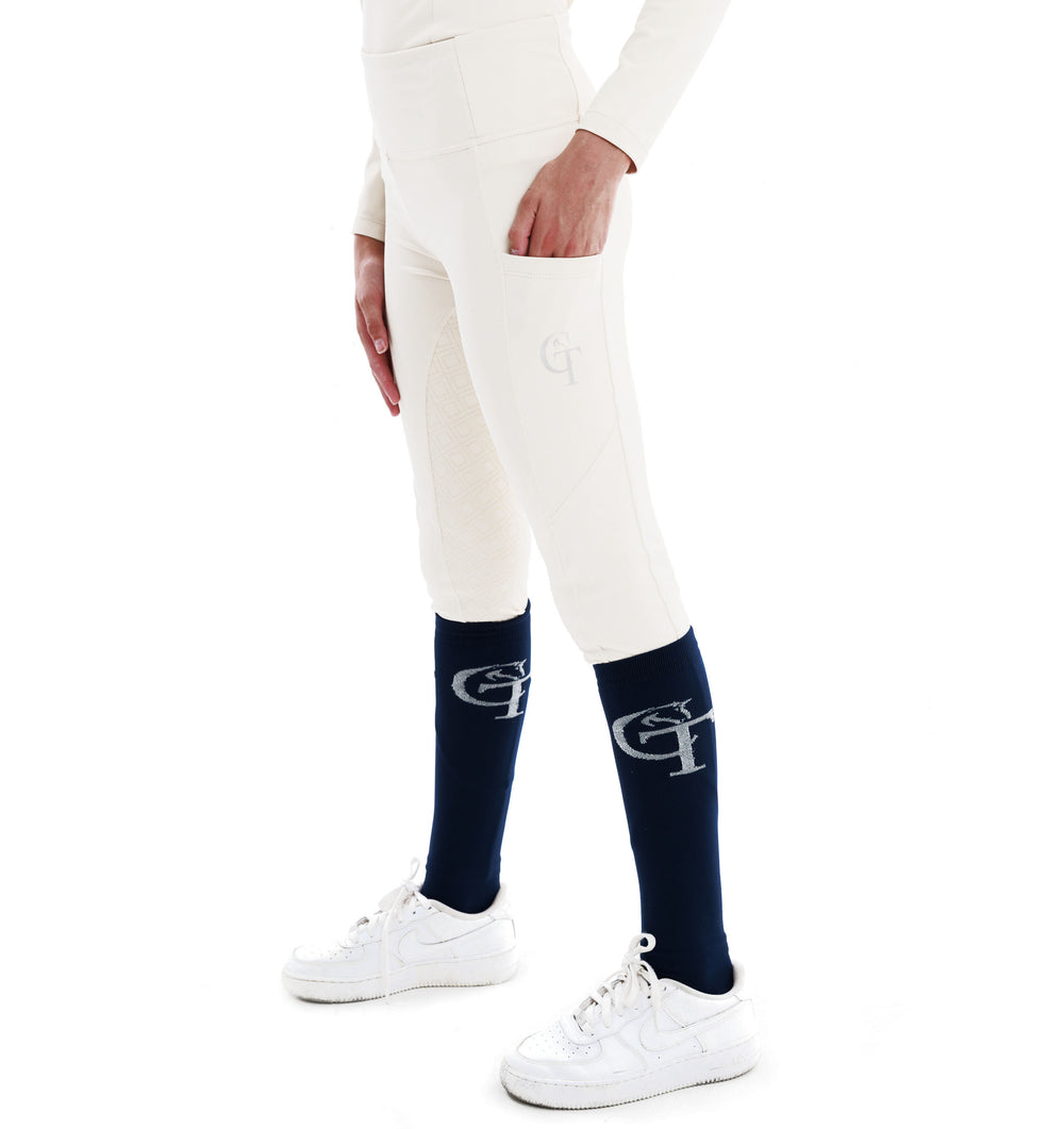 Young Rider Horse Riding Leggings-Off white/ cream