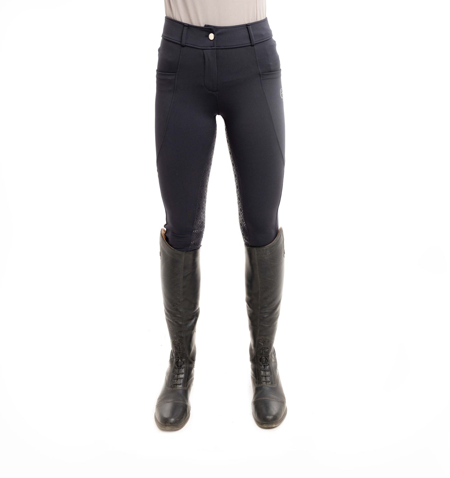 
                  
                    Young Rider Black Equine Breeches front pose
                  
                