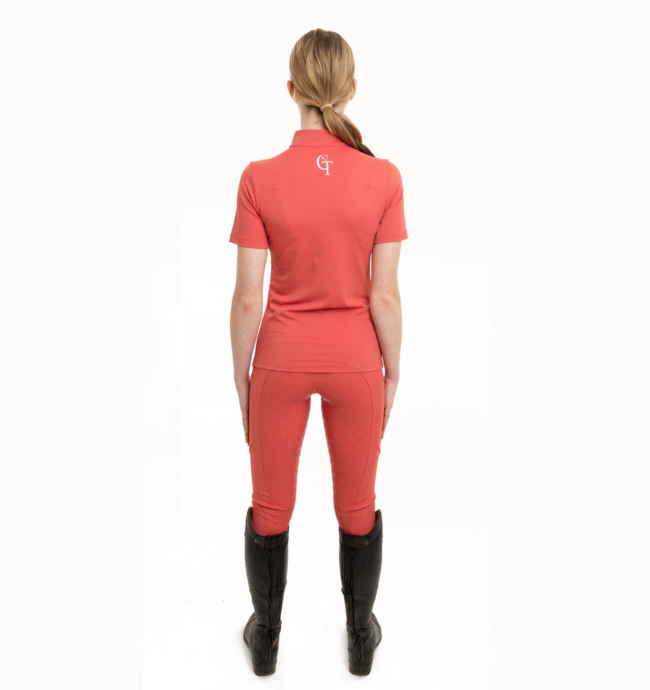 
                  
                    Young Rider Equine Diamond Riding Leggings back full pose Coral
                  
                