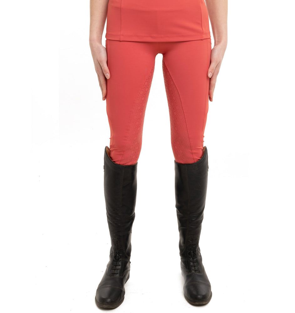 
                  
                    Young Rider Equine Diamond Riding Leggings front pose Coral
                  
                
