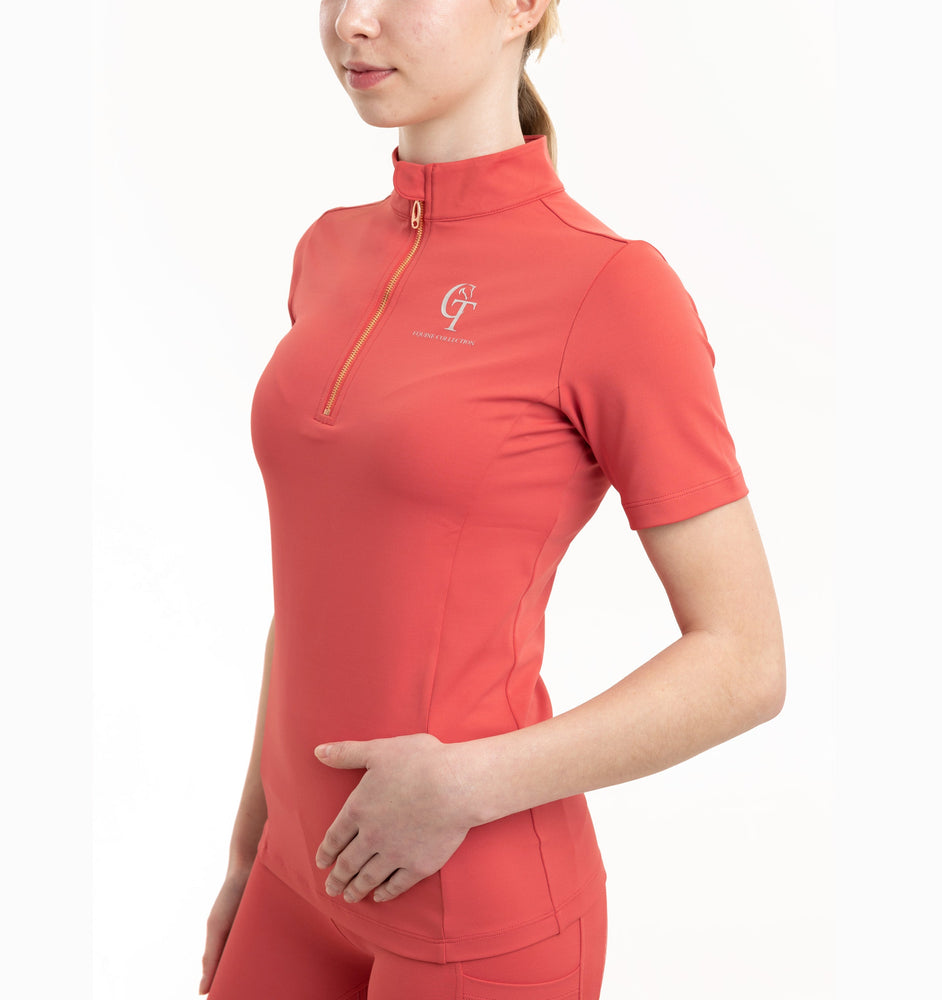 
                  
                    Young Rider Equine Short Sleeve Base Layer side pose Coral
                  
                