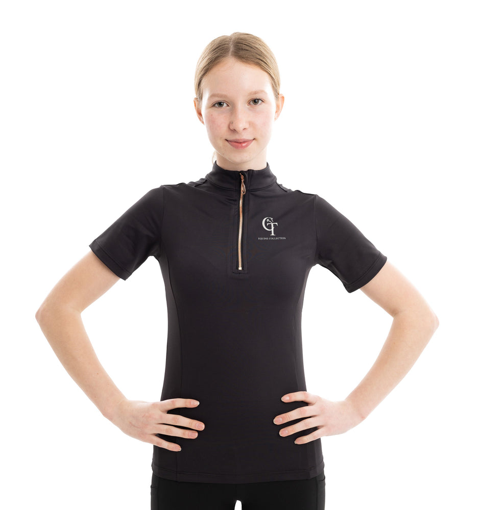 
                  
                    Young Rider Equine Short Sleeve Base Layer front pose black
                  
                