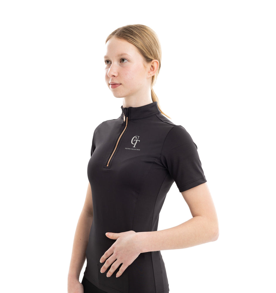 
                  
                    Young Rider Equine Short Sleeve Base Layer side pose black
                  
                
