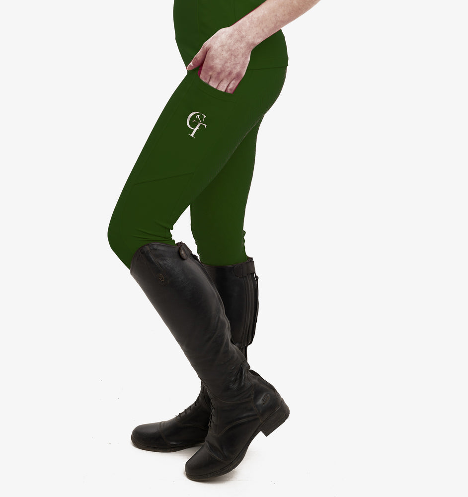 
                  
                    Young Rider Horse Riding Leggings Diamond-Forest Green
                  
                
