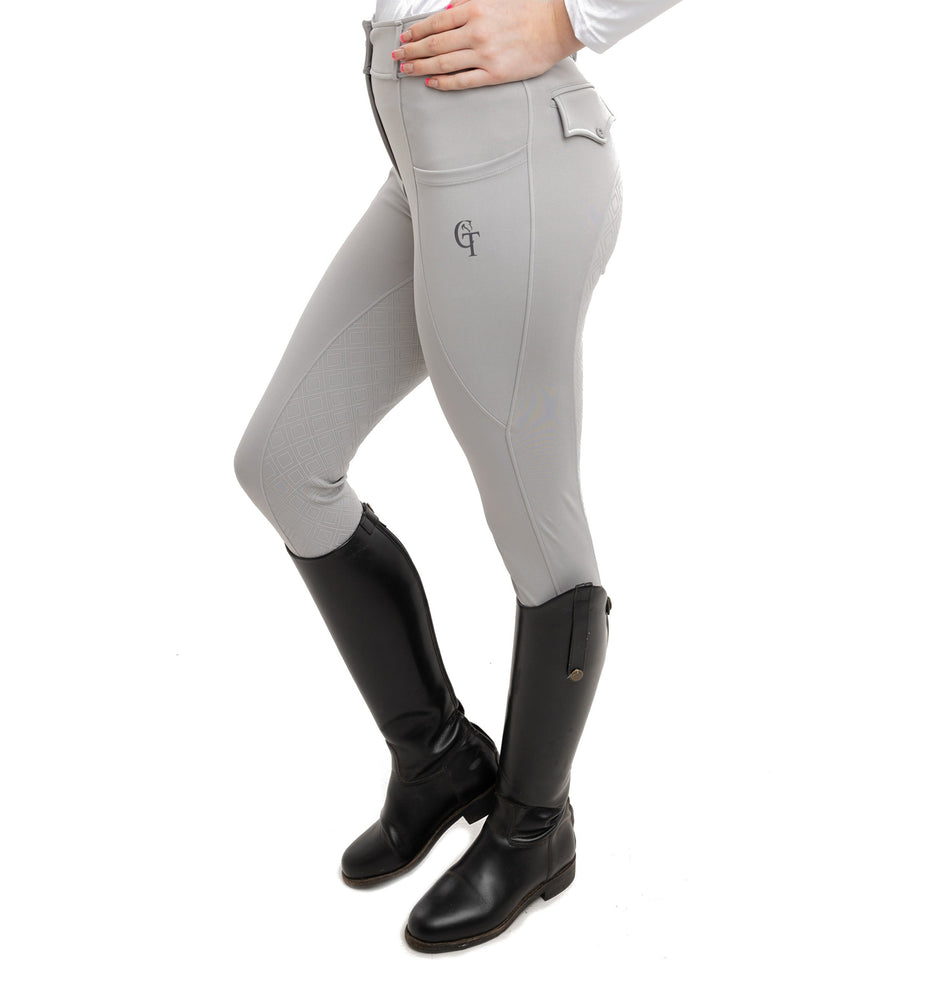 Young Rider Grey Equine Breeches side pose