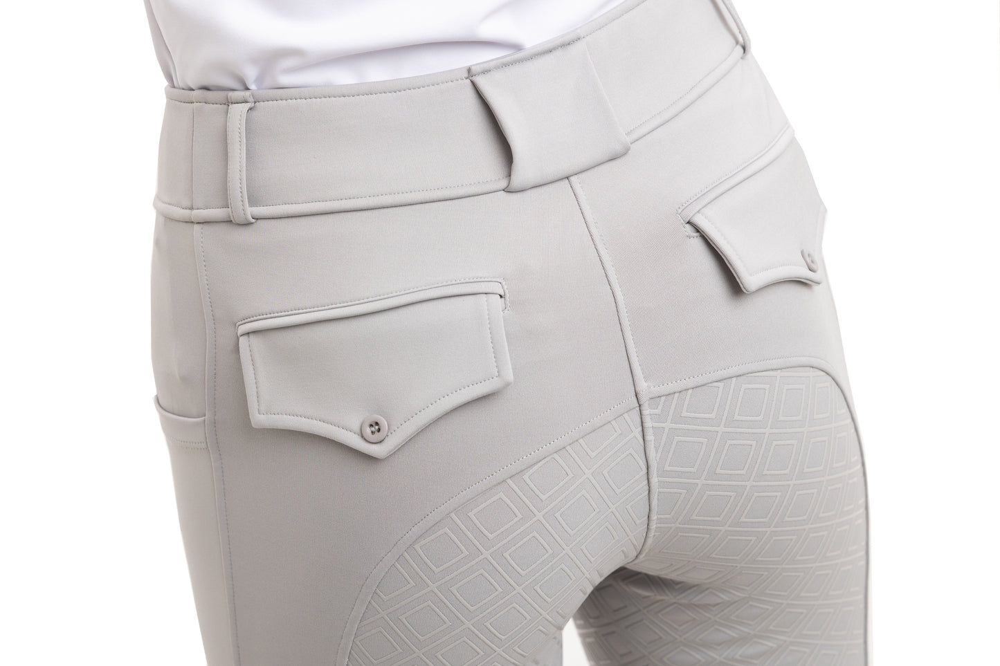 
                  
                    Black Equine Breeches  with full silicon seat bum view
                  
                